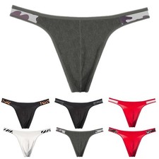 Men's Low Rise G String Thong Underwear Breathable Pouch and T Back Briefs