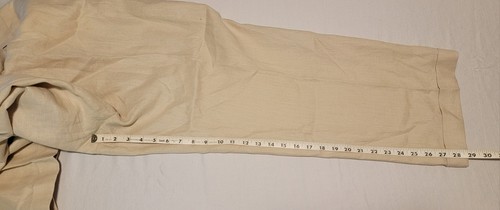Paul Fredrick Mens 42x29 Tan 100% Linen Classic Fit Pants Cuffed Pleated Summer - Picture 7 of 10