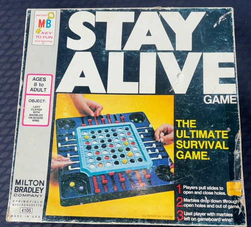 Milton Bradley 1971 Vintage 'Stay Alive' Board Game Complete Set!! good cond.