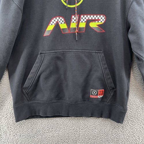 Nike Air Jordan Hoodie Mens Large Black DNA Logo Casual Pullover Sweatshirt - Picture 2 of 13