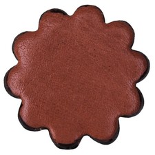 C-TY18 1" Hilason Plain Scalloped Leather Rosette Concho Saddle Mahogany 18 Pc