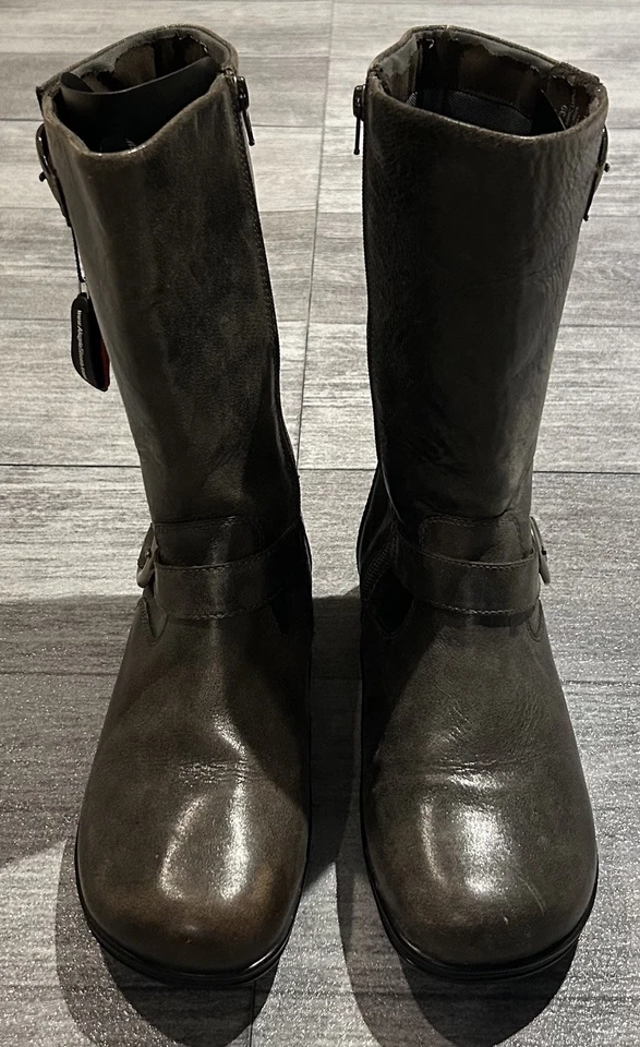 Alegria KRI-643 浓缩咖啡棕色皮革中筒靴女式 EU 39 US 9 — 第 2/4 张图片