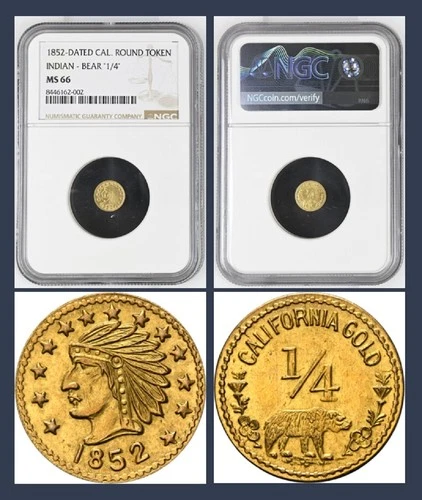 1852 California Fractional Gold — photo from the most recent tracked eBay sale