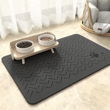 -Absorbent Pet Feeding Mat-No Stains Quick Dry Dog Mat for Food and Water Bow...