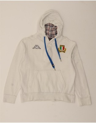 KAPPA Mens Hoodie Jumper Small White Cotton AK09
