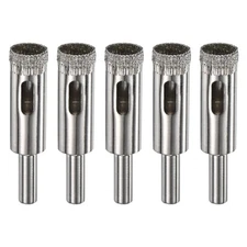 5-Pack Diamond Hole Saw Drill Bit, 0.51 Inch / 13mm Glass Drill Bit for Ceramic