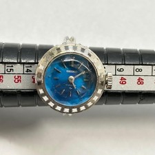 Seiko Vintage Manual Wind Ring Watch 18mm Blue Dial Stainless Steel