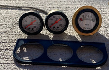 Sunpro 1 12 Mechanical Mini Triple Gauge Kit White Black Bezel Oiltempvolt