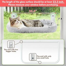 Large Cat Window Perch Hammock with Thick Cushion Replaceable Covers Gray