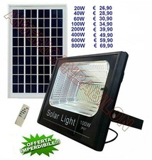 FARO LED CON PANNELLO SOLARE CREPUSCOLARE DA-20W-40W-60W-100W-200W-400W-600-800W
