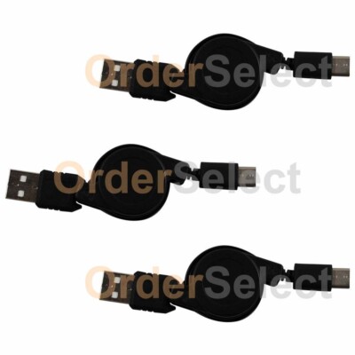 3X USB Type C Retract Cable for Samsung Galaxy S10 S10+ S10e Plus Note 10 10+