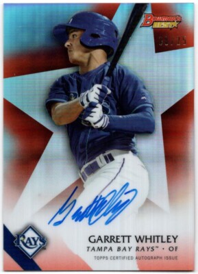 2015 Bowman's Best GARRETT WHITLEY ''ORANGE REFRACTOR BEST OF'' Autograph #08/25