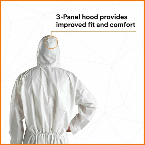 Disposable Coveralls White Hood Paper Suit Painters Protective Overalls Suit UK - Picture 4 of 7
