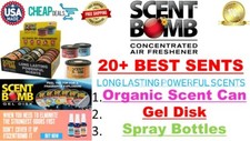 Scent Bomb 100 Concentrated Air Freshener Spray 1oz Gel Disk, Organic Scent Can