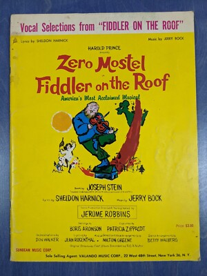 #ad Vintage 1964 Fiddler on the Roof Songbook Sheet Music Vocal Selections 48 Page $9.50