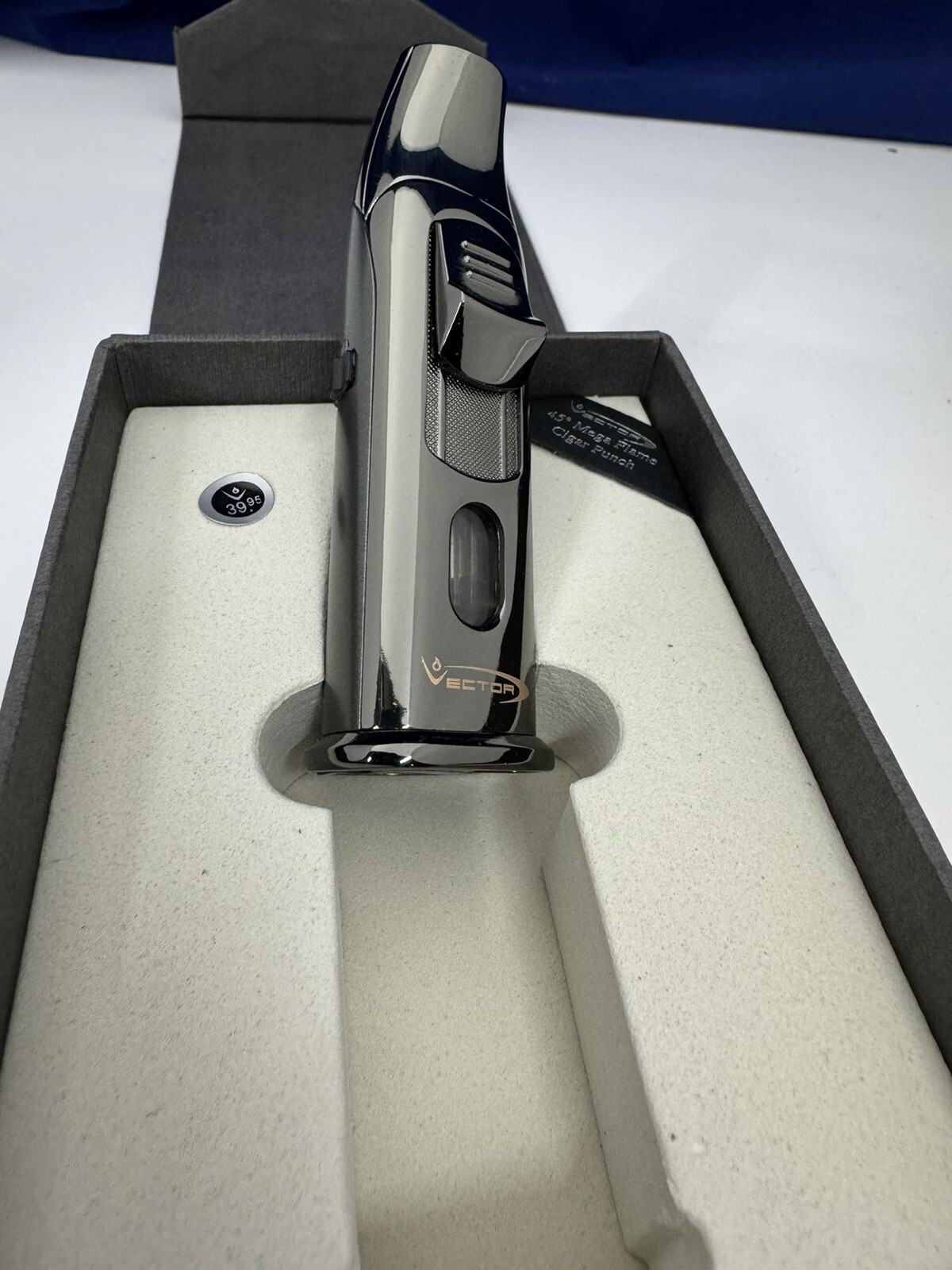 Vector AZTECH - Wind Resistant Large Single Jet Torch Lighter - Gunmetal - New