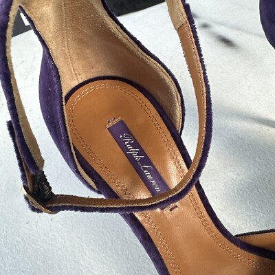 Ralph Lauren purple Label Purple Velvet Heels 3+ Inch Heel Hard To