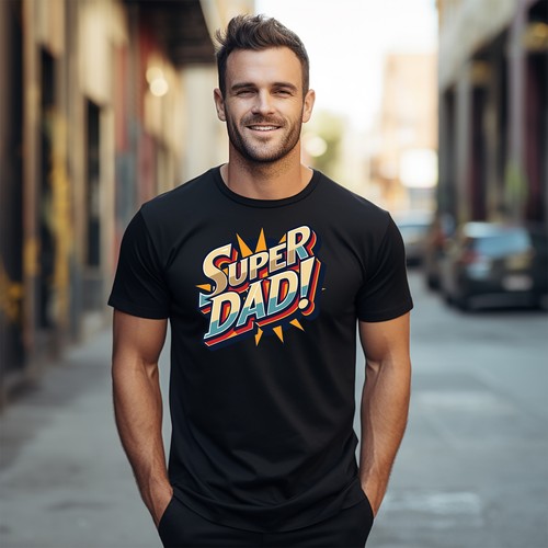 "Super Dad" T-shirt: Funny and Heroic Gift for Fathers - 100% Cotton, Unisex Des - Picture 9 of 46