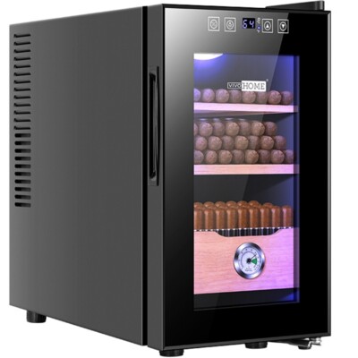 23L Electric Cigar Humidor Cabinet w/ Spanish Cedar Wood Shelves, 150 Capacity