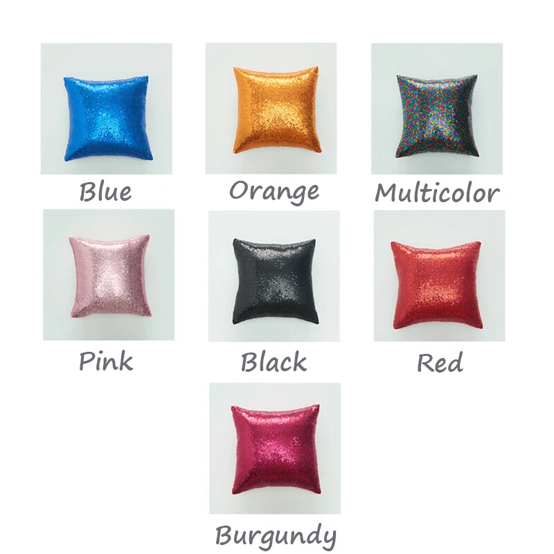 1pc Glänzend Pailletten Kissenbezug Bezüge Quadratisch Kissenbezug Club Docer - Bild 4 von 4