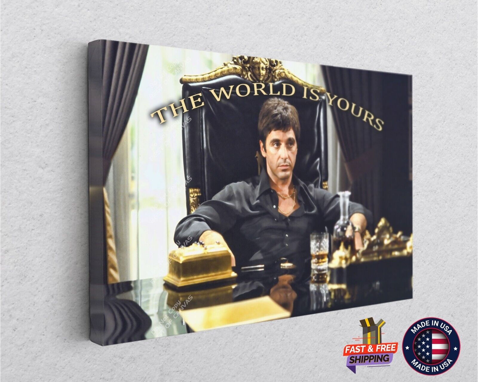 Al Pacino Scarfface Poster Classic Movie, The World is Yours, Art Poster No Frame(16x24)