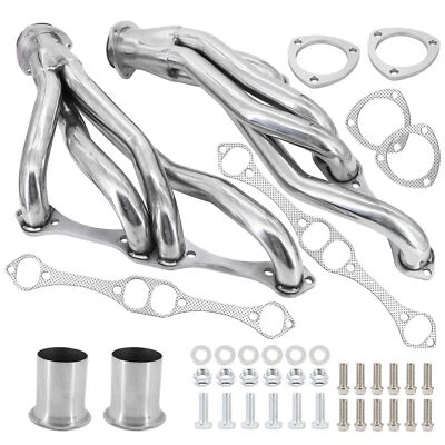 Stainless Steel Shorty Manifold Header For Chevy 265-400 V8 Small Block SBC NEW - Image 1 of 4