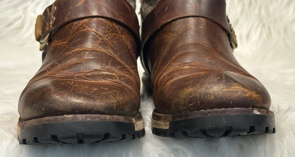 Woolrich Women's Boots Brown Sz 7 Baltimore Leather Harness Wool - Image 4 of 4
