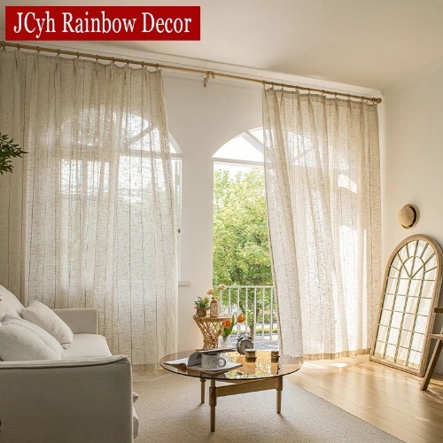 Window Sheer Curtains for Room Semi Blinds Tulle Curtain for Bedroom Decor Yarn - Bild 2 von 16