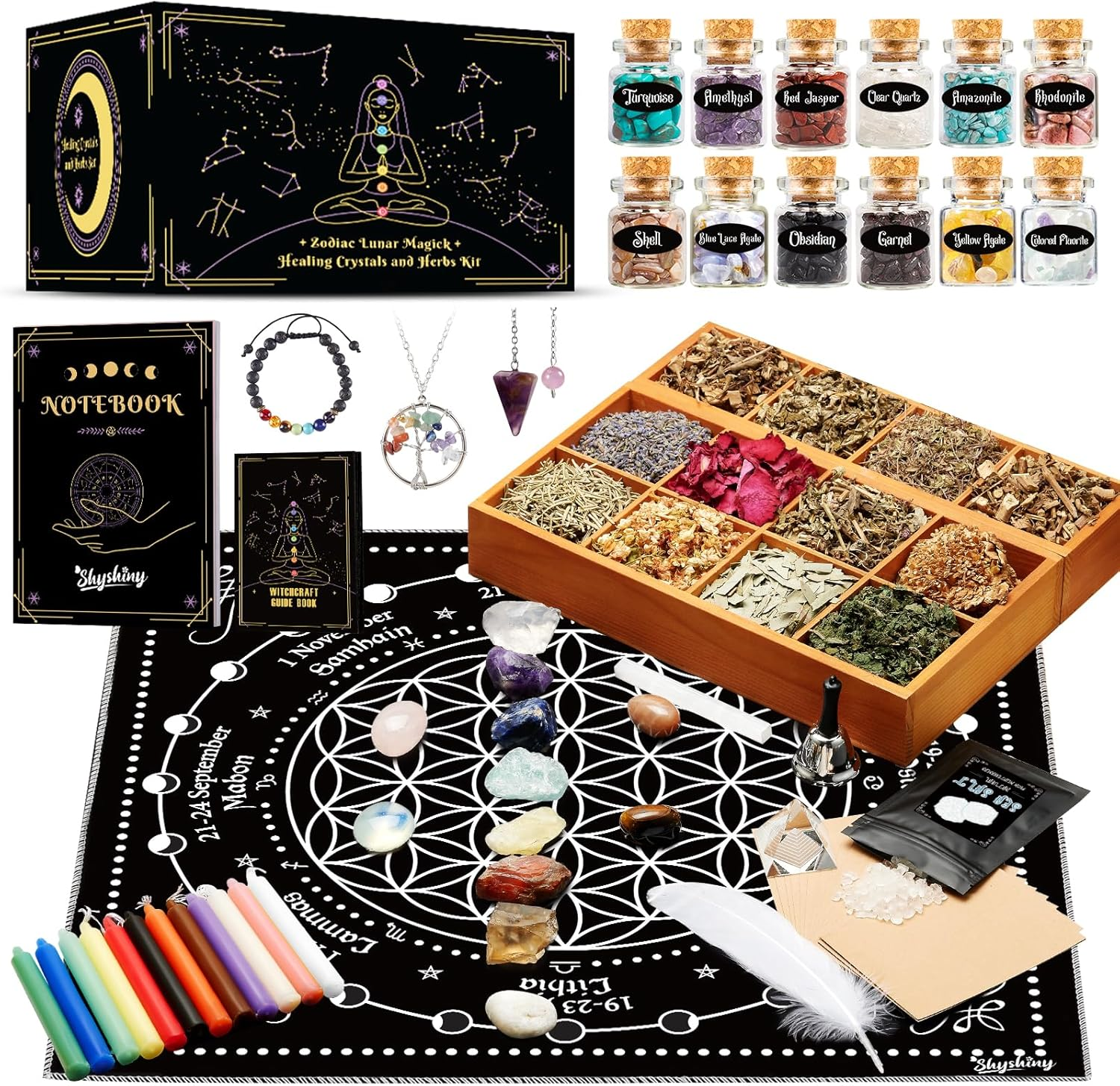 Witchcraft Supplies Kit 80 Pack Witch Starter Kit Wiccan Supplies and Tools