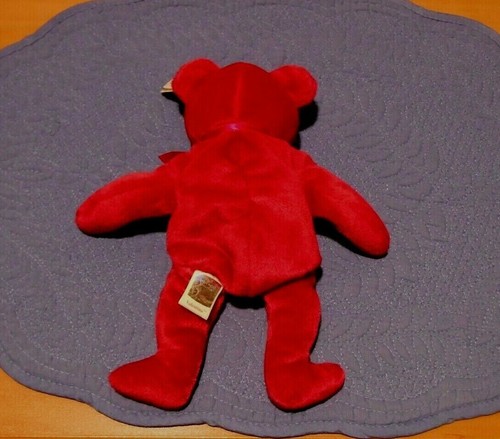TY Beanie Baby VALENTINA Bear White Heart 1999 Great Condition! - Picture 4 of 10