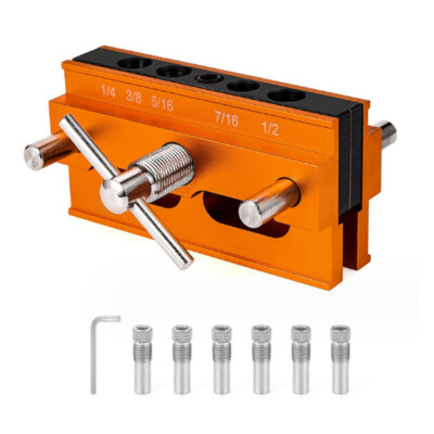 Imperial/Metric Centering Dowel Jig Wood Dowel Hole Drilling Guide Positioner