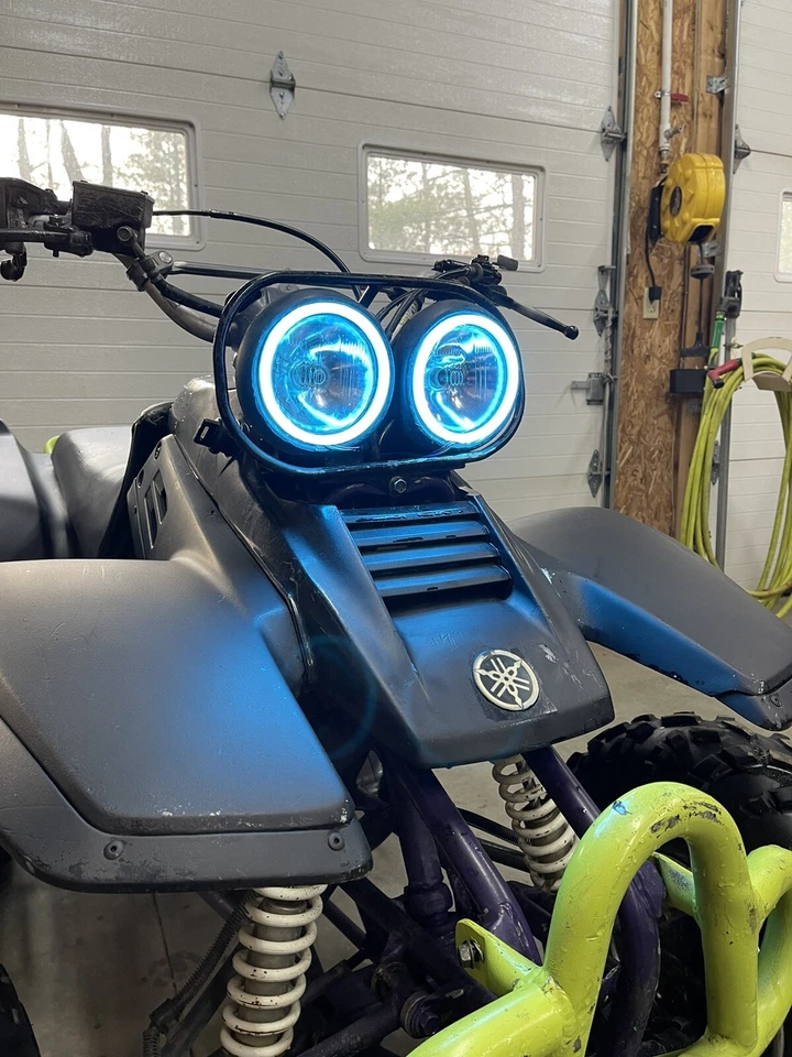 Multi Colored Yamaha Warrior YFM350X 350cc Halos Angle Led Rings Set Bluetooth - Image 2 of 4