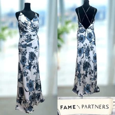 Fame and Partners Floral Print Strappy Maxi Wrap Dress Womens Size S