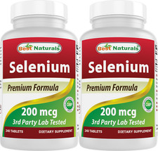 2 Pack Best Naturals Selenium 200 mcg 240 Tablets