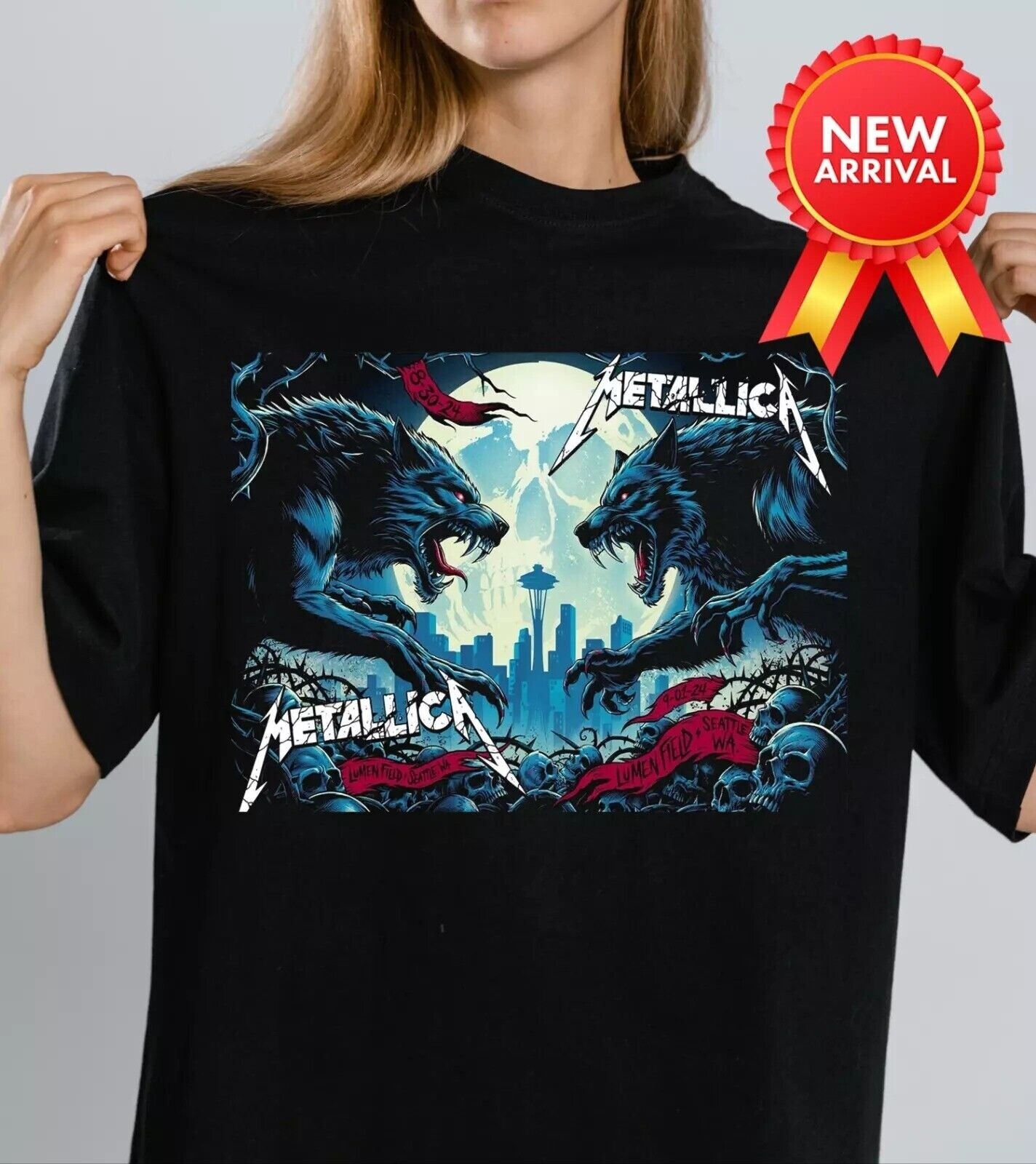 Metallica M72 World Tour At Lumen Field In Seattle 2024 T-shirt S-5XL Tour Shirt