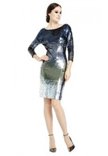 ***NWT Alice and Olivia Blue Ramsey Sequin Dress Size 2***