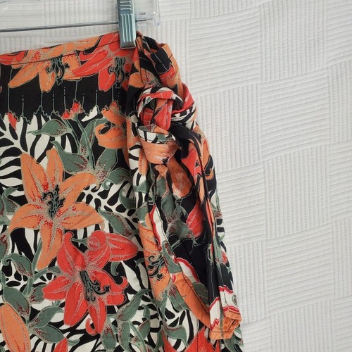 Rainbow Jo Womens Sarong Wrap Maxi Skirt Floral Tropical Beachy Rayon One Size - Picture 2 of 7