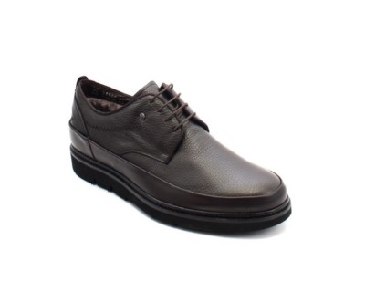 ROBERTO SERPENTINI 23900a Dark Brown Leather Lace-Up Shearling Shoes 42 / US 9