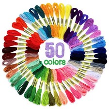 Rainbow Color Embroidery Cross Stitch Threads Bracelets Crafts Floss 50 Count