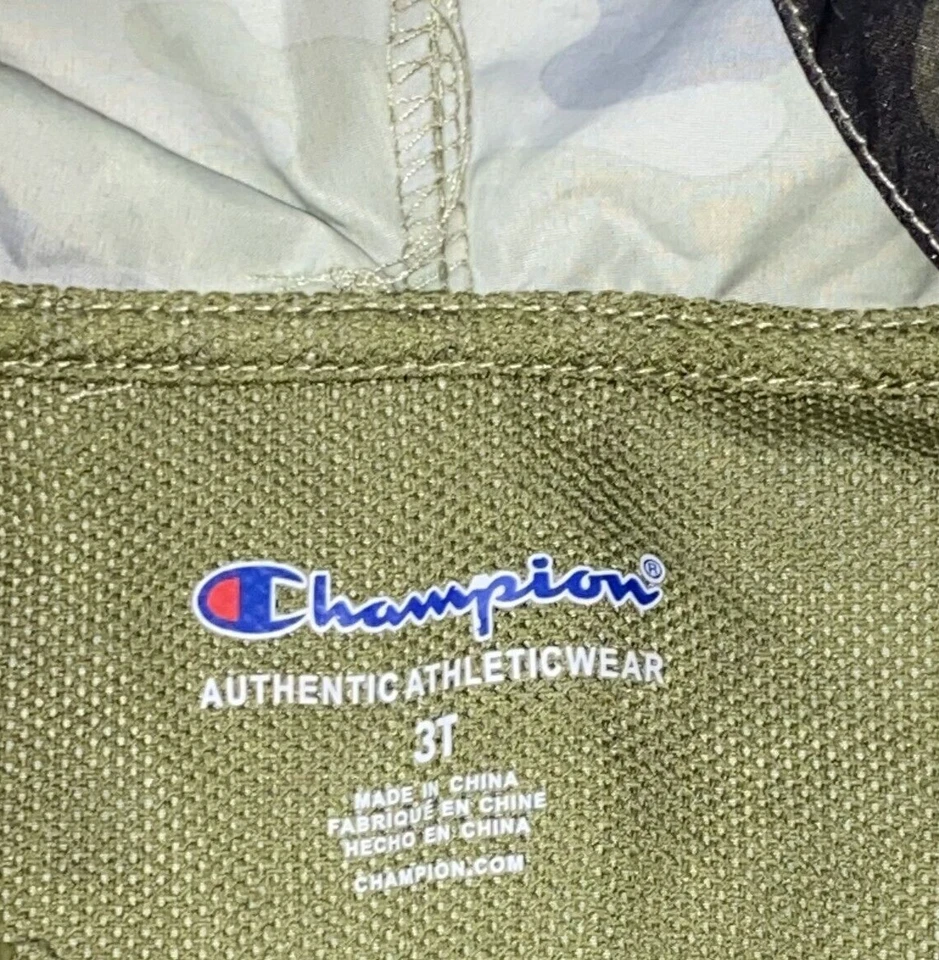 Champion Toddler Boys Camo & Black Hooded Windbreaker Jacket Size 3T - Image 4 of 4