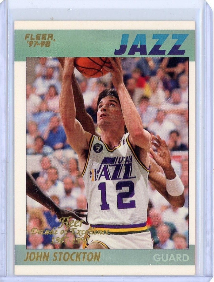 1997-98 Fleer Decade of Excellence Rare Traditions Foil # 11 of 12 John Stockton