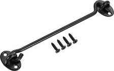 Cabin Hook And Eye 8 in Latch Set Black Twinpack With Screws High Quality Black