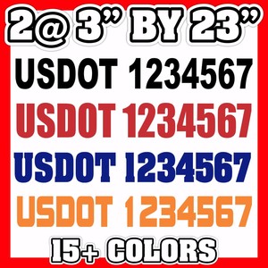 VIN ICC MC GW Vinyl Decal Stickers 2 Semi Truck Number USDOT #/'s 2/" /& 3/"