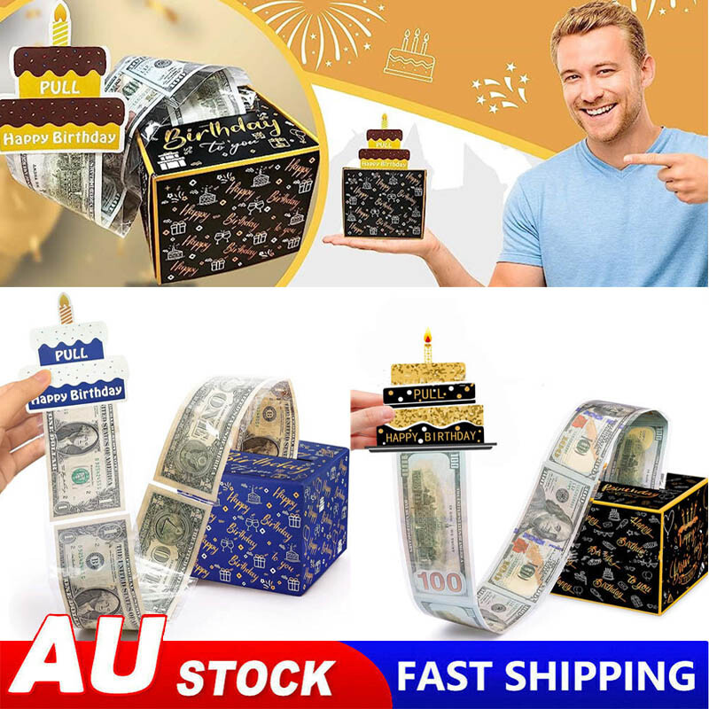 Happy Birthday Money Box for Cash Pull Money Gift Box DIY Set Surprise Gift Box