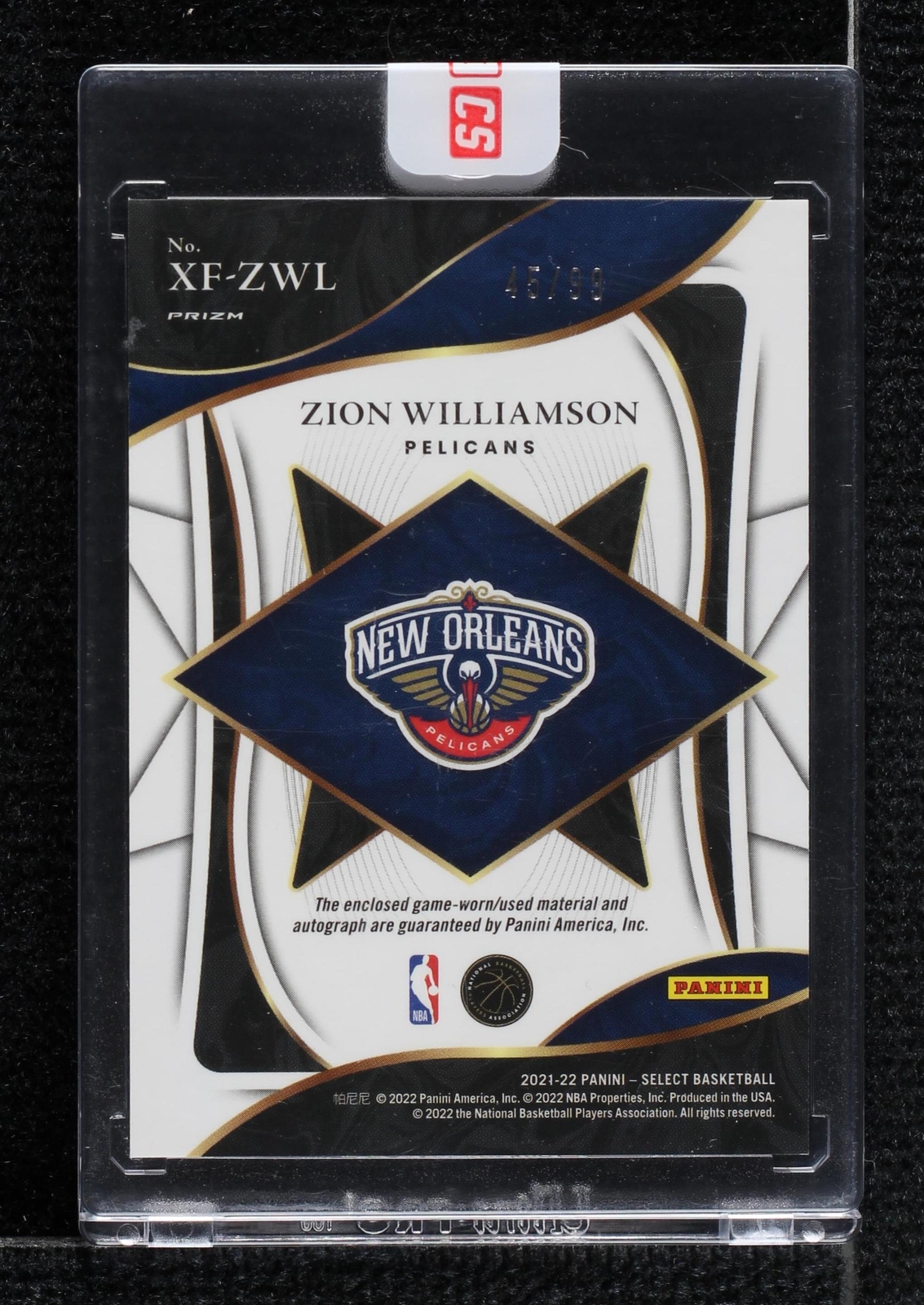 専用　Players Association 2021-22 Panini Select - Zion Williamson #XF-ZWL for sale | eBay