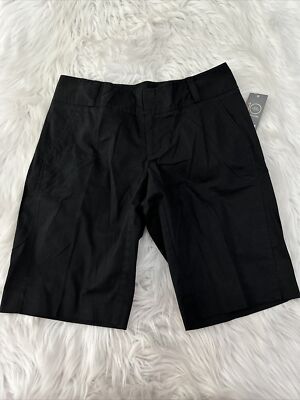 Daisy Fuentes Womens NWT Black Bermuda Shorts 2 Comfort Stretch