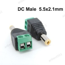 DC Male Power suppy Plug Connector 2.1mm x5.5mm 5.5 2.1mm Adapter For CCTV