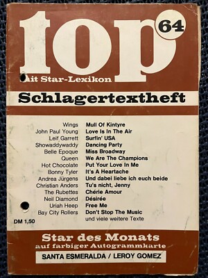 top Schlagertextheft Nr. 64, leider ohne Autogrammkarte und gelocht.