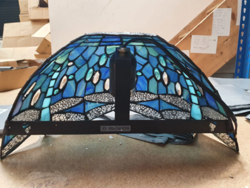 Tiffany Style Multicolor Wall Light Sconce 12" Uplighter Shade Stained Glass E27 - Picture 25 of 54