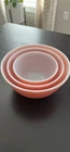 Vintage Pyrex Nesting Mixing Bowls Flamingo Pink Set (3) 401, 402, 403
